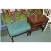 Image 1 : Selection of furniture including side table with magazine storage, small upholstered stool and two w