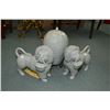 Image 1 : Three pieces of Maitland-Smith Ltd. glazed pottery including a pair of celadon foo-dogs and a celado
