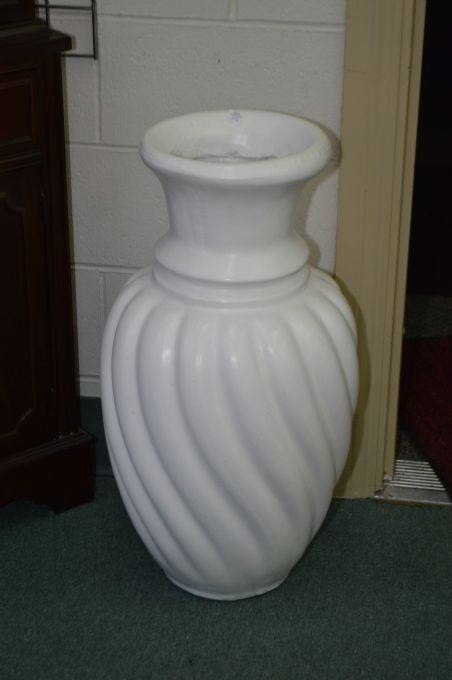 Large White Ceramic Floor Vase