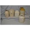 Image 1 : Selection of stoneware including two pickle jars, one lidded, a Knowles & Sons, Chesterfield stonewa