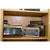 Image 2 : Shelf lot of collectible radios including Motorola, Mitchell, Zenith, Sony etc. plus a Brownie Hawke