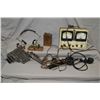 Image 1 : Selection of electrical items including headphones, telegraph key, hand sets and a KIng engine analy