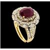 Image 4 : 14KT Yellow Gold 3.72ct Ruby and Diamond Ring