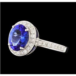 14KT White Gold 2.14ct Tanzanite and Diamond Ring
