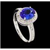 Image 4 : 14KT White Gold 2.14ct Tanzanite and Diamond Ring
