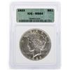 Image 1 : 1923 $1 Peace Silver Dollar Coin ICG MS64