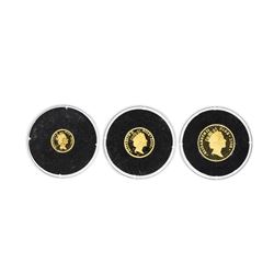 Set of (3) 2000 Gibraltar Snoopy Gold coin set