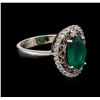 Image 2 : 14KT White Gold 1.73ct Emerald and Diamond Ring