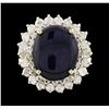 Image 2 : 14KT White Gold 8.24ct Sapphire and Diamond Ring