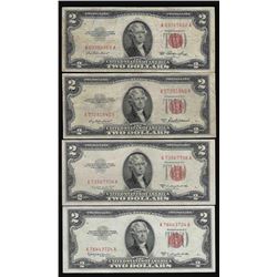 Lot of (4) 1953/A/B/C $2 Legal Tender Notes