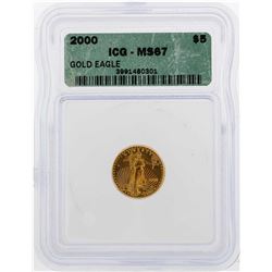 2000 $5 American Gold Eagle Coin ICG MS67