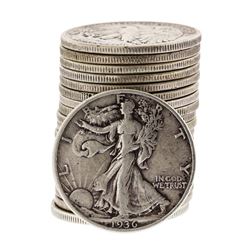 (20) Assorted 1916-1946 Circulated Silver Walking Liberty Half Dollar Coins