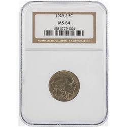 1929-S Buffalo Nickel Coin PCGS MS64