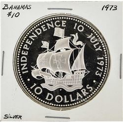1973 Bahamas $10 Silver Coin