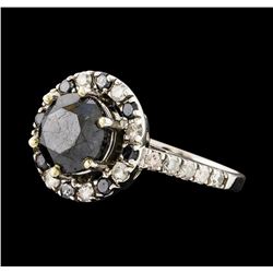 14KT White Gold 4.76ctw Black Diamond Ring