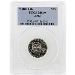 2002 $25 Platinum American Eagle Coin MS69