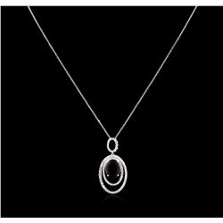 14KT White Gold 3.77ctw Tourmaline and Diamond Pendant With Chain