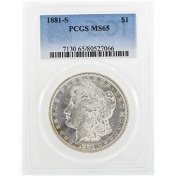 1881-S $1 Morgan Silver Dollar Coin PCGS MS65