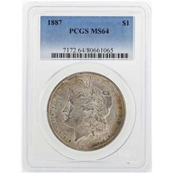 1887 $1 Morgan Silver Dollar Coin PCGS MS64