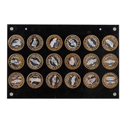 Set of (18) .999 Silver Limited Edition Collector's Car Gaming Tokens
