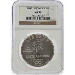 2002-P $1 Salt Lake Olympics Silver Coin NGC MS70