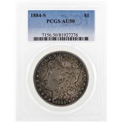 1884-S $1 Morgan Silver Dollar Coin PCGS AU50