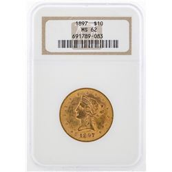1897 $10 Liberty Head Eagle Gold Coin NGC MS62
