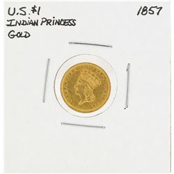 1857 $1 Indian Princess Head Gold Dollar Coin