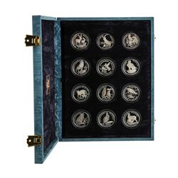 Set of (12) 1991 Cook Island $50 Silver Coin Proof Set