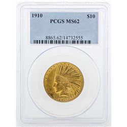 1910 $10 Indian Head Eagle Gold Coin PCGS MS62