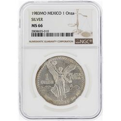 1983MO Mexico 1 Onza Silver Libertad Coin NGC MS66