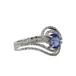 14KT White Gold 1.14ct Sapphire and Diamond Ring