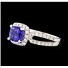Image 1 : 14KT White Gold 1.24ct Tanzanite and Diamond Ring