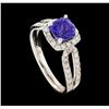 Image 4 : 14KT White Gold 1.24ct Tanzanite and Diamond Ring