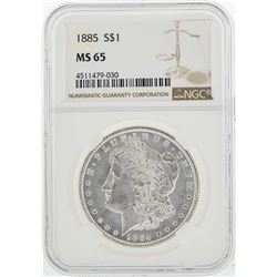 1885 $1 Morgan Silver Dollar Coin NGC MS65