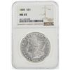 Image 1 : 1885 $1 Morgan Silver Dollar Coin NGC MS65