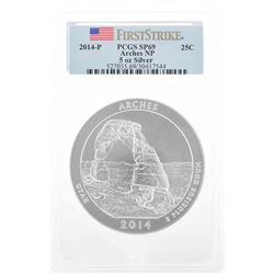 2014-P Quarter Arches America the Beautiful 5 oz. First Strike PCGS SP69