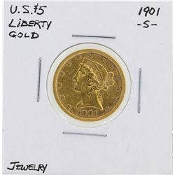 1901-S $5 Liberty Head Half Eagle Gold Coin