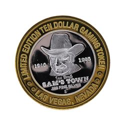 .999 Silver Sam's Town Las Vegas $10 Casino Gaming Token Limited Edition