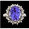 Image 2 : 14KT White Gold 6.13ct Tanzanite and Diamond Ring