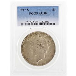 1927-S $1 Peace Silver Dollar Coin PCGS AU50