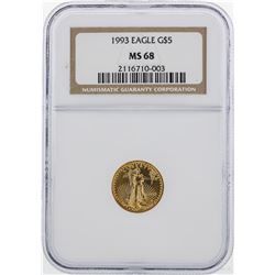 1993 $5 American Gold Eagle Coin NGC MS68
