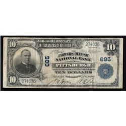 1902 $10 National Bank of Pittsburgh, PA National Currency Note