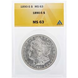 1890-S $1 Morgan Silver Dollar Coin ANACS MS 63