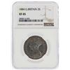 Image 1 : 1884 Great Britain 2 Shilling Coin NGC XF45