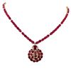 Image 1 : 14KT Yellow Gold 70.16ctw Ruby and Diamond Necklace