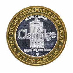 .999 Silver Claridge Casino Hotel $10 Casino Gaming Token Limited Edition