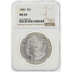 1880 $1 Morgan Silver Dollar Coin NGC MS64