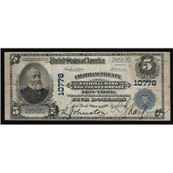 1902 $5 Chatham Phoenix National Bank & Trust Company New York National Currency