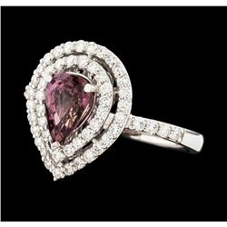 Platinum 1.61ct Pink Sapphire and Diamond Ring